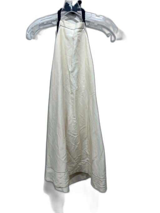 Antonio Melani Size M Cream & Black Rayon Blend Rope Detail Halter Dress Cream & Black / M