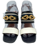 Tory Burch Shoe Size 8.5 Navy, Green & White Leather Square Toe Horsebit Sandals Navy, Green & White / 8.5