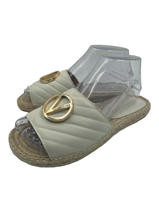 Valentino by Mario Valentino Shoe Size 37 Cream & Beige Leather slides Sandals Cream & Beige / 37