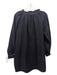 Grade & Gather Size Small Black Cotton 3/4 Button Ruffle Neckline Dress Black / Small