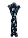 Erdem Size 2 Navy Blue, Green & White Viscose Cap Sleeve Floral Print Dress Navy Blue, Green & White / 2