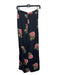 Reformation Size XXS Black & Pink Viscose Floral Full Length Back Zip Pants Black & Pink / XXS