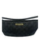 Gucci Black Denim Monogram Gold Tone Hardware Zip Boat Clutch Black