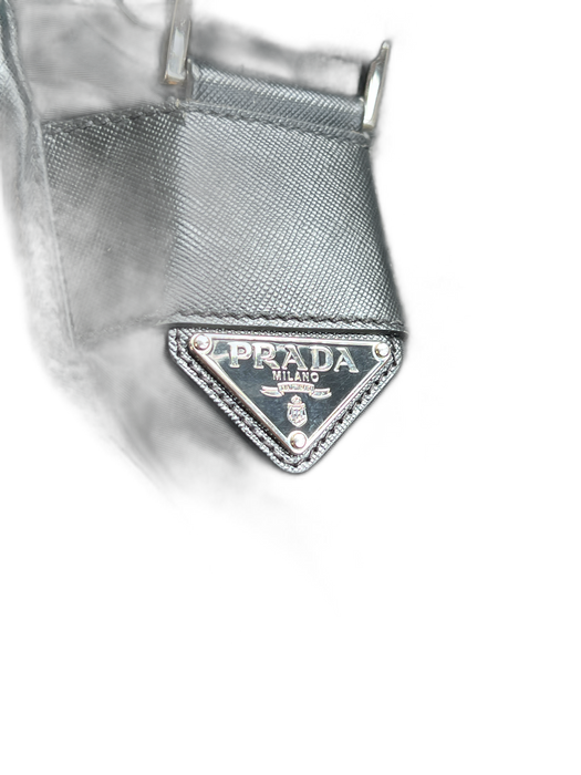 Prada AS IS Black Nylon Leather trim Buckle Messenger Bag Black