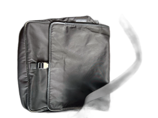 Prada AS IS Black Nylon Leather trim Buckle Messenger Bag Black