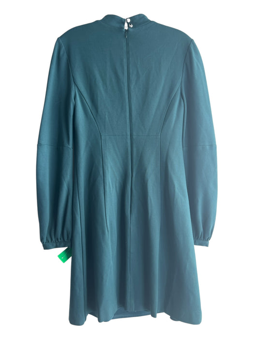 Trina Turk Size 6 Teal Green Rayon Blend Mock Neck Knee length Dress Teal Green / 6