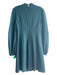 Trina Turk Size 6 Teal Green Rayon Blend Mock Neck Knee length Dress Teal Green / 6
