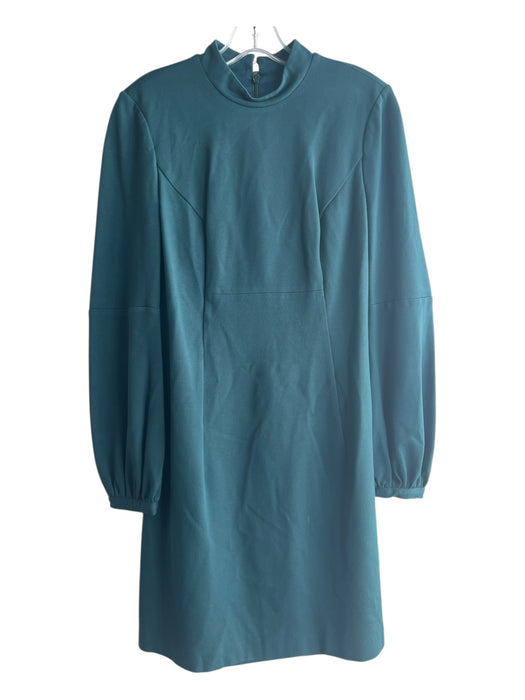 Trina Turk Size 6 Teal Green Rayon Blend Mock Neck Knee length Dress Teal Green / 6