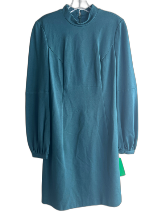 Trina Turk Size 6 Teal Green Rayon Blend Mock Neck Knee length Dress Teal Green / 6