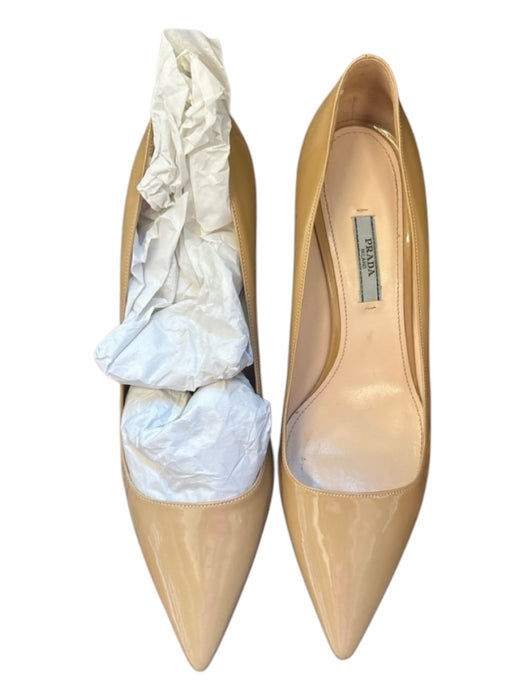 Prada Shoe Size 40.5 nude Patent Leather Stiletto Pointed Toe Pumps nude / 40.5