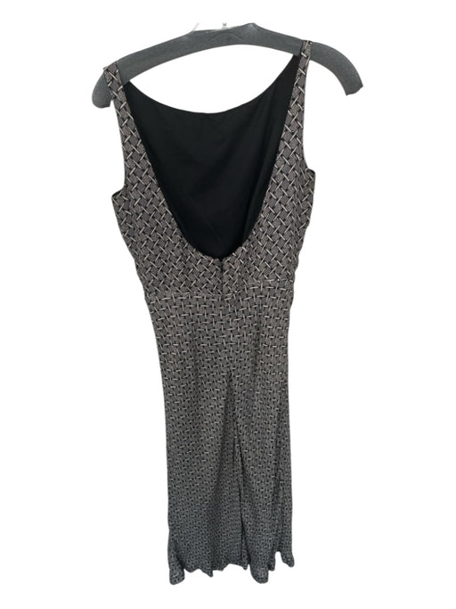 Rachel Comey Size 8 Tan & black Silk Sleeveless Grid Midi Dress Tan & black / 8