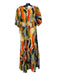 Maeve Size S Multicolor Viscose & Nylon Blend Button Detail Watercolor Dress Multicolor / S