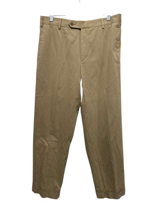 Zanella Size 36 Tan Cotton Solid Cuffed Khakis Men's Pants Tan / 36