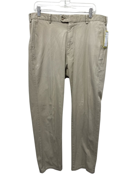 Peter Millar Size 36 Tan Cotton Solid Khaki Cuffed Men's Pants Tan / 36