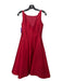 Adrianna Papell Size 6 Red Polyester V Back Sleeveless Pleated Pockets Gown Red / 6