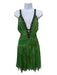 Mandalay Size 2 Green Silk V Neck Sleeveless Pleated Embellished Dress Green / 2