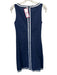 CK Bradley Size S Navy Blue & White Cotton & Spandex Sleeveless Below Knee Dress Navy Blue & White / S