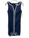 CK Bradley Size S Navy Blue & White Cotton & Spandex Sleeveless Below Knee Dress Navy Blue & White / S