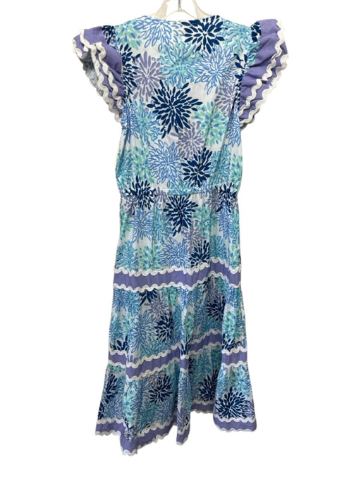 STS Sail to Sable Size XS Purple, Green, blue Cotton Ruffle Cap Sleeve Dress Purple, Green, blue / XS