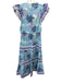 STS Sail to Sable Size XS Purple, Green, blue Cotton Ruffle Cap Sleeve Dress Purple, Green, blue / XS