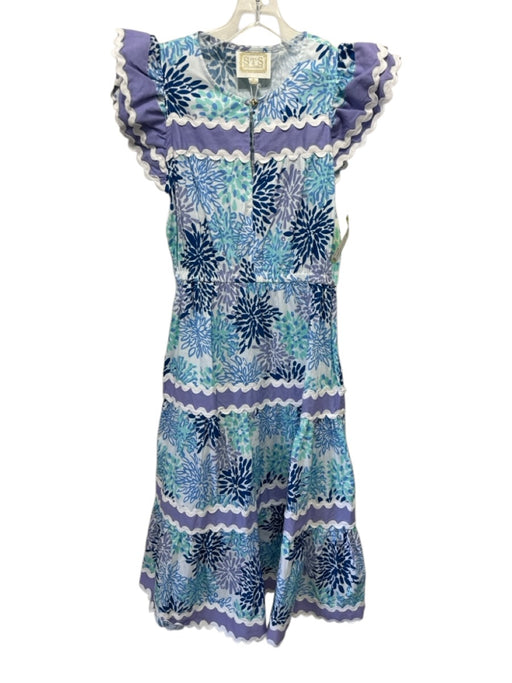 STS Sail to Sable Size XS Purple, Green, blue Cotton Ruffle Cap Sleeve Dress Purple, Green, blue / XS