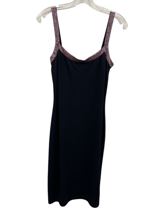 St John Evening Size 4/6 Black & Pink Wool Blend Sleeveless Rhinestone Dress Set Black & Pink / 4/6