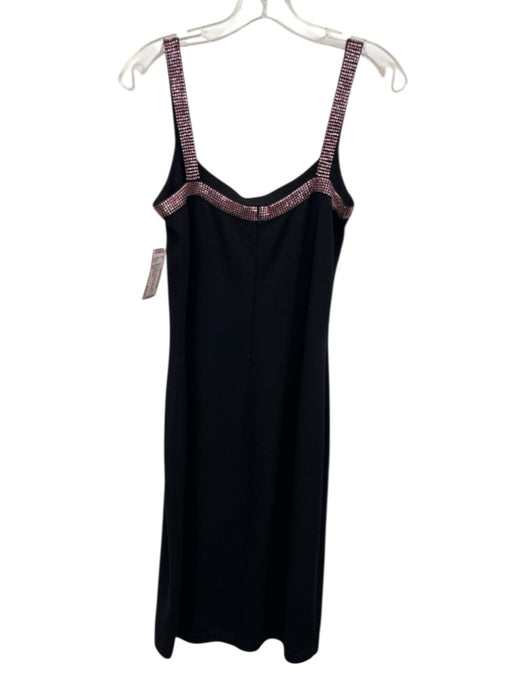 St John Evening Size 4/6 Black & Pink Wool Blend Sleeveless Rhinestone Dress Set Black & Pink / 4/6