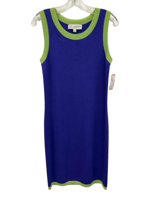 St John Collection Size 4/6 Purple & Green Wool Blend Sleeveless Knit Dress Set Purple & Green / 4/6