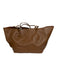 ALLSAINTS Brown Leather Top Handle Silver Hardware Pouch Inc. Tote Bag Brown / Large