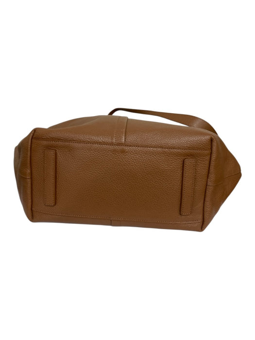 ALLSAINTS Brown Leather Top Handle Silver Hardware Pouch Inc. Tote Bag Brown / Large