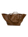 ALLSAINTS Brown Leather Top Handle Silver Hardware Pouch Inc. Tote Bag Brown / Large
