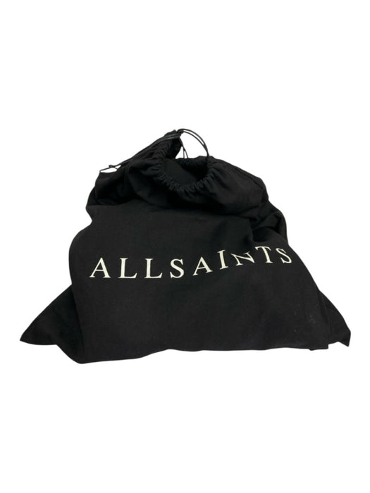ALLSAINTS Brown Leather Top Handle Silver Hardware Pouch Inc. Tote Bag Brown / Large