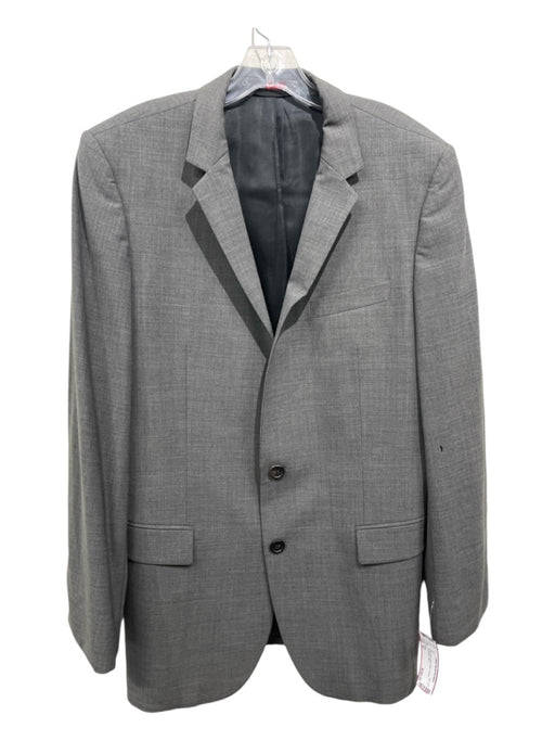 Boss Gray Wool Blend Solid 2 Button Men's Suit 42