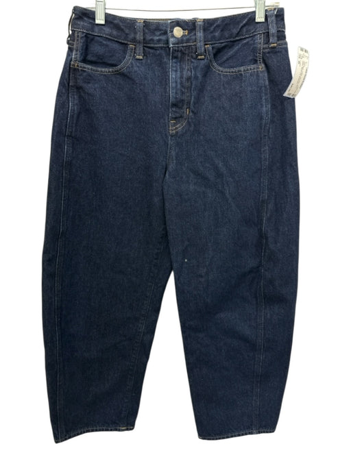 J. Crew Size 26 Dark Wash Cotton Mid Rise Zip & Button Barrel Leg Jeans Dark Wash / 26