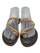 J. Crew Shoe Size 7.5 Tan & brown Leather Toe Ring Crossover Straps Sandals Tan & brown / 7.5