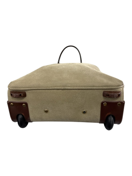 Bric's Beige & Brown Suede Zip Close Wheels Luggage Beige & Brown