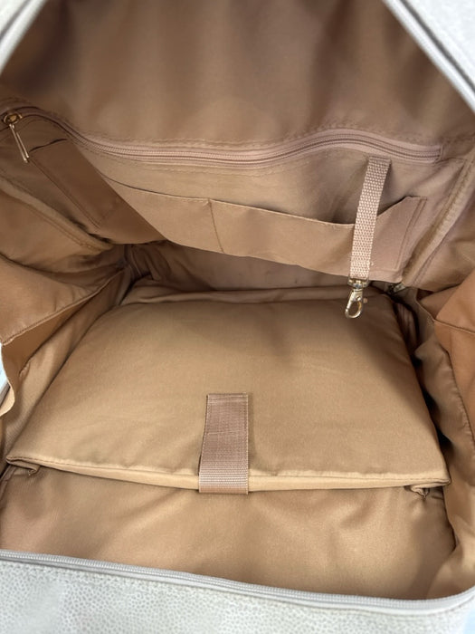 Bric's Beige & Brown Suede Zip Close Wheels Luggage Beige & Brown