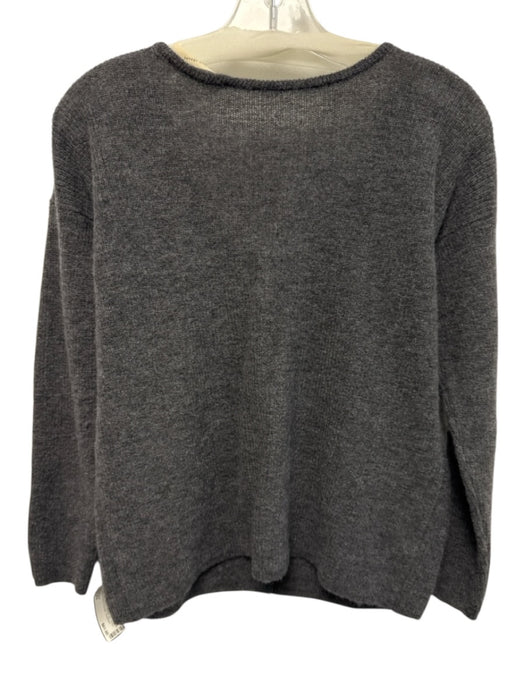 Sezane Size XS Gray Mohair Blend Ribbed Knit Button Front V Neck Sweater Gray / XS