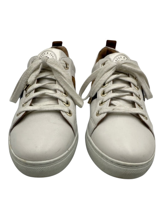 Fairfax & Favor Shoe Size 38 White, Brown & Navy Leather Upper Low Top Sneakers White, Brown & Navy / 38
