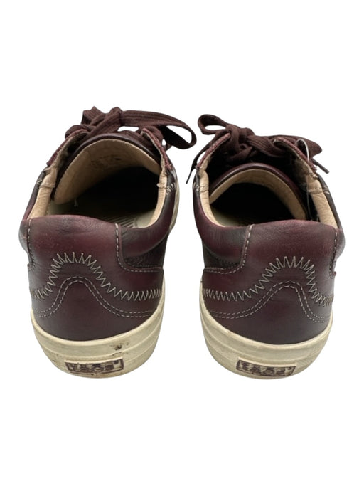 Taos Shoe Size 7.5 Maroon Brown Leather Upper Round Toe Stitch Detail Sneakers Maroon Brown / 7.5