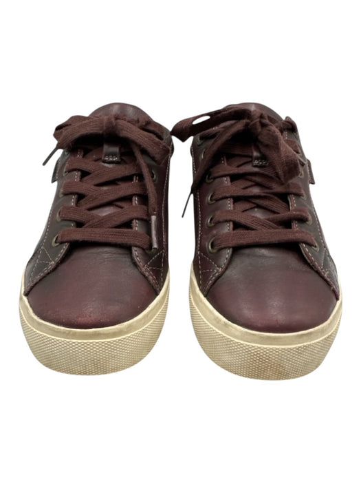 Taos Shoe Size 7.5 Maroon Brown Leather Upper Round Toe Stitch Detail Sneakers Maroon Brown / 7.5