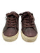 Taos Shoe Size 7.5 Maroon Brown Leather Upper Round Toe Stitch Detail Sneakers Maroon Brown / 7.5