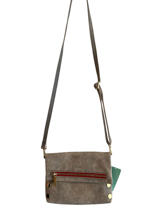 Hammitt Brown Leather Gold Tone Hardware Zip Pocket Magnetic Close Bag Brown / S