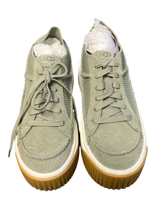 Ugg Shoe Size 7.5 Green Suede Lace Up Round Toe Platform Shoes Green / 7.5