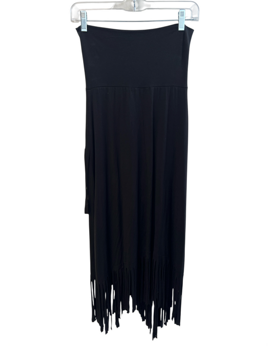 Rhonda Stark Size S Black Viscose Blend High Rise Flat Front Solid Color Skirt Black / S