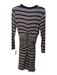 Tracey Reese Size M Brown & Black Rayon & Wool Long Sleeve Stripe V Neck Dress Brown & Black / M
