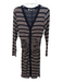 Tracey Reese Size M Brown & Black Rayon & Wool Long Sleeve Stripe V Neck Dress Brown & Black / M