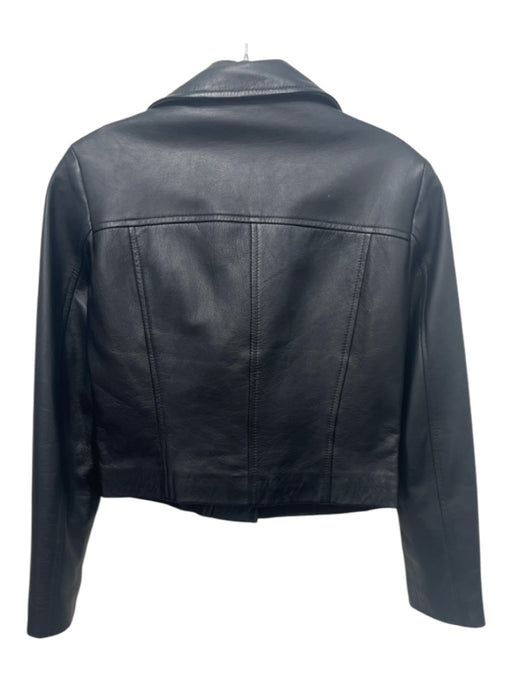 Baggi Firenze Size XS/S Black Leather Moto Zip Detail Jacket Black / XS/S