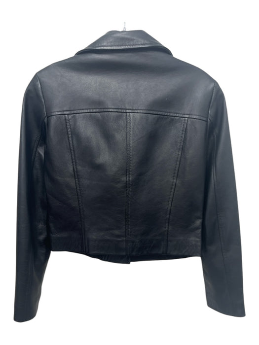 Baggi Firenze Size XS/S Black Leather Moto Zip Detail Jacket Black / XS/S