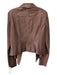 Trouve Size L Brown Leather & Cotton Draped Open Front Long Sleeve Jacket Brown / L